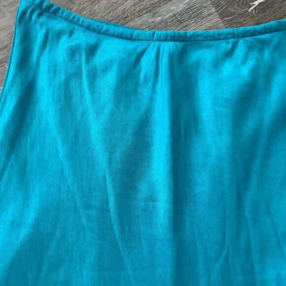 Club Monaco Turquoise Linen Blend Midi Skirt Size 4 Summer Resort Chic - Picture 8 of 10
